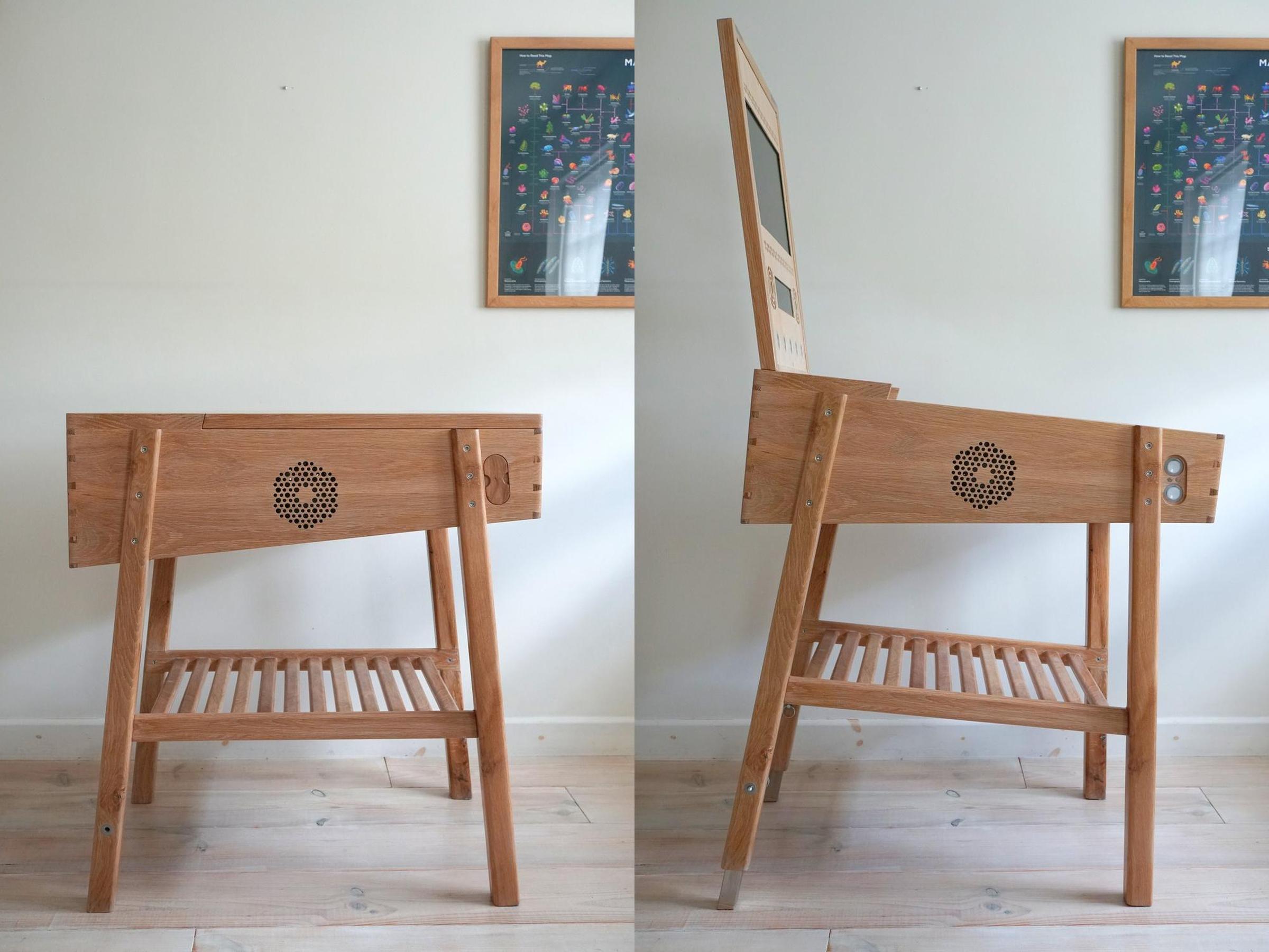 Modern Oak Folding Virtual Pinball Table